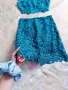 Нов ефектен сет от едра дантела тюркоаз, снимка 4