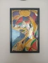 Стара авторска картина витраж, снимка 2