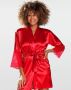 Сатенен дамски халат в червен цвят Cameron DKaren (008), снимка 1 - Бельо - 45854520