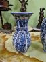 Уникален комплект антикварни колекционерски холандски порцеланови вази Delft , снимка 3