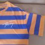 Tommy Hilfiger тениска, оранжево и синьо, S размер, но широка, обличана веднъж, снимка 3