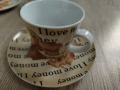 Чашка с чинийка за кафе с атрактивен дизайн, снимка 2