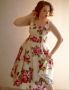 Heart &Roses- XXL-Великолепна еластична рокля  с висока талия на цветя за едра дама , снимка 1 - Рокли - 45381758