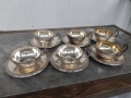 Сребърен сервиз за кафе - 6 чашки и 6 чинийки , снимка 1