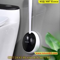 Стилна стенна силиконова четка за тоалетна чиния - КОД 3687 Ecoco, снимка 2 - Мопове, кофи, четки и метли - 45340330