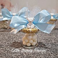 Бурканчета с бели бонбонки- подарък за кръщене, погача или рожден ден, снимка 4 - Подаръци за кръщене - 45481699