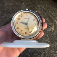 стар часовник - будилник "SLAVA" ГЛОБУС - USSR, снимка 4 - Антикварни и старинни предмети - 45089488