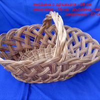 Плетена кошница, елипса, от едно време, снимка 3 - Антикварни и старинни предмети - 45463660