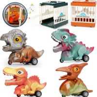 Играчка 4 Динозаври на колела, 2 клетки, със звук, снимка 1 - Коли, камиони, мотори, писти - 45194983