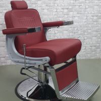 Бръснарски стол Glory - кафяв/черен/червен, снимка 12 - Бръснарски столове - 45930557