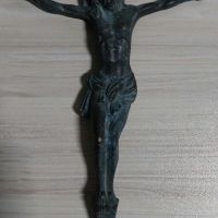 Стар месингово разпятие Исус Христос, снимка 2 - Антикварни и старинни предмети - 45462093