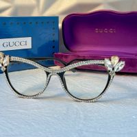 Gucci очила за компютър прозрачни  с камъни слънчеви диоптрични рамки, снимка 4 - Слънчеви и диоптрични очила - 45200394