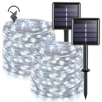 LED лампички със соларна батерия - 10м, снимка 1 - Соларни лампи - 45187639