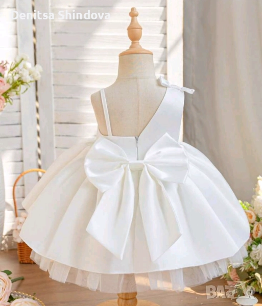 Детска официална бяла рокля, снимка 1