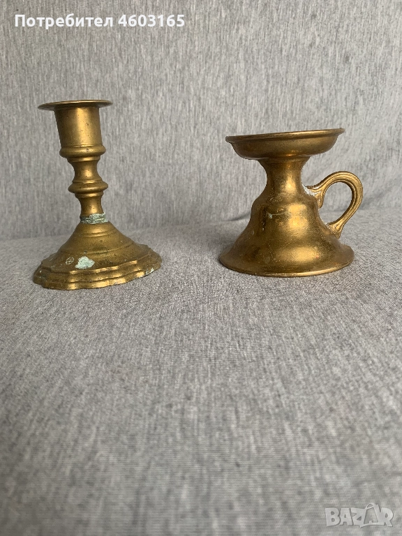  свещници от масивен месинг, снимка 1