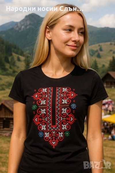 Дамска тениска с бродирана шевица от производител, снимка 1