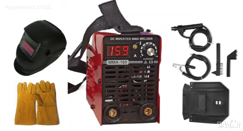 Инверторен електрожен ММА160 SUPER MINI-IGBT-160А-МАСКА-РЪКАВИЦИ, снимка 1