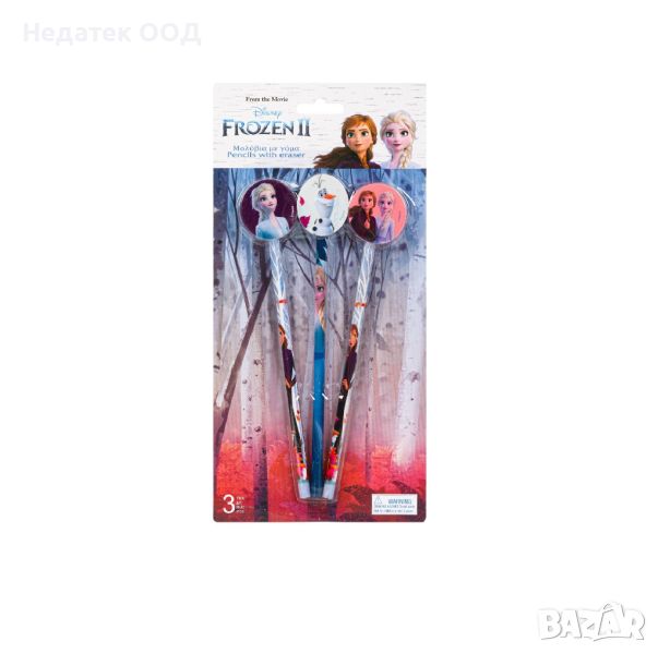 Моливи с гумичка, Елза и Ана от Frozen 2, 3 бр., снимка 1