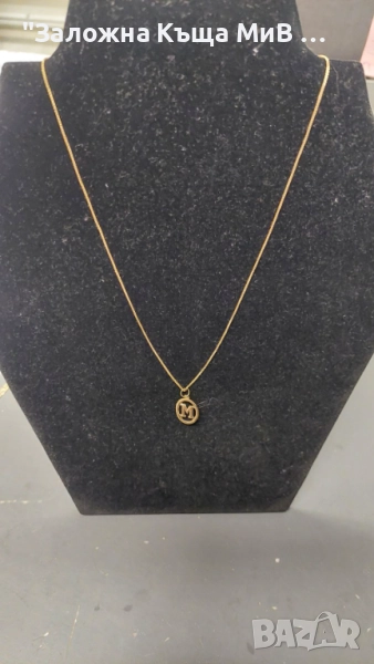 Златно колие с буквичка "М" - 2гр, снимка 1