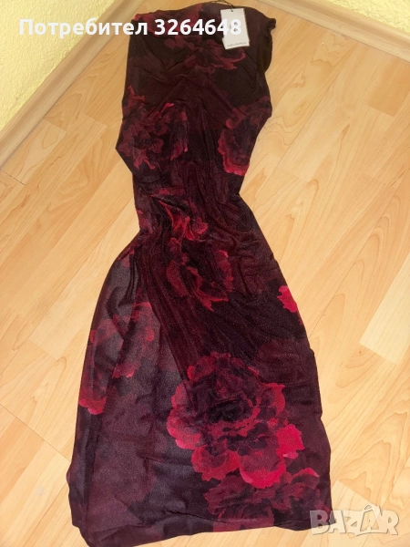 НОВА! Рокля бургундско червено, снимка 1