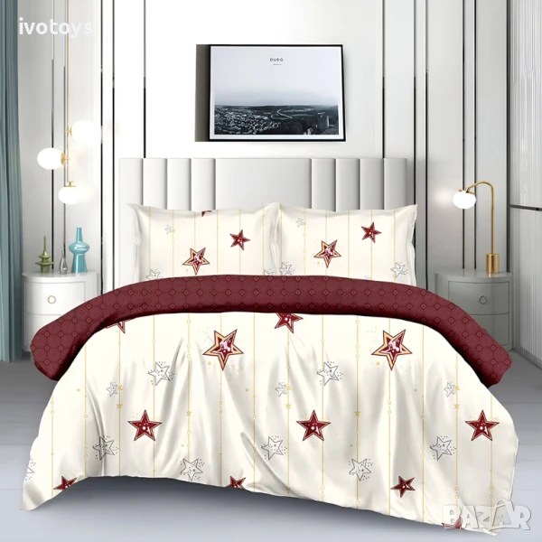 Двулицево спално бельо (размер за приста), 4 части - Модел WS17572, снимка 1