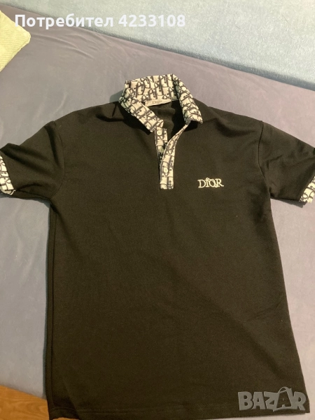 Тениска с яка Dior Paris, снимка 1
