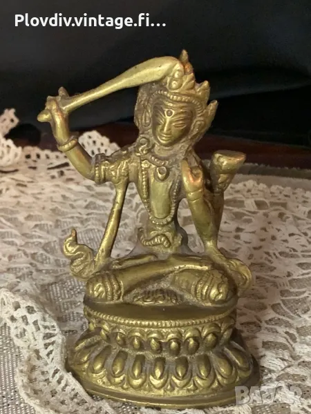 Месингова фигура Manjushri Gottheit, снимка 1