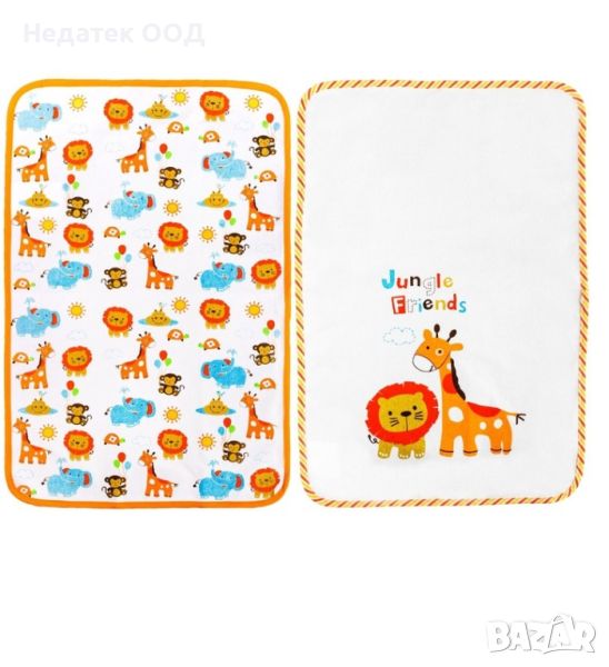 Комплект подложки против подмокряне Жирафче и лъвче, 57х38 см, 2 бр., многоцветни, снимка 1
