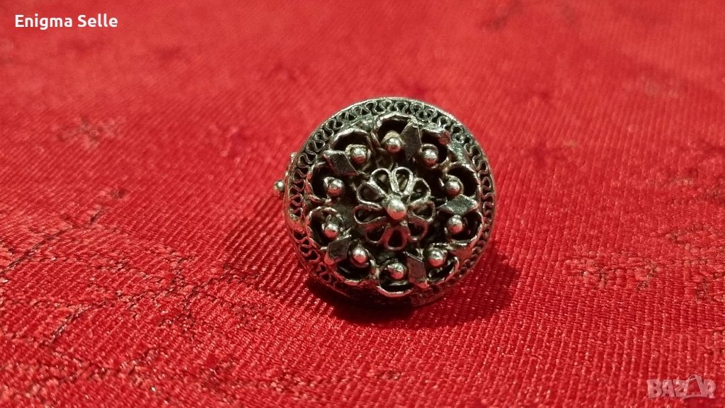 Възрожденски филигранен сребърен пръстен, снимка 1