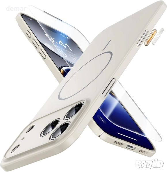JUESHITUO Кейс за iPhone 17 Pro Max с Magsafe + протектор за екрана 9H, снимка 1