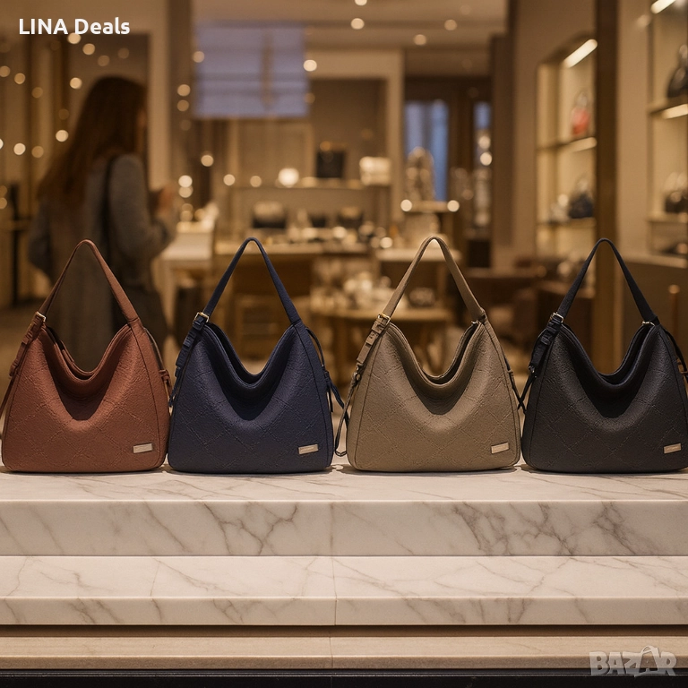 👜 Велурена дамска чанта с декоративни ленти и метални капси, снимка 1