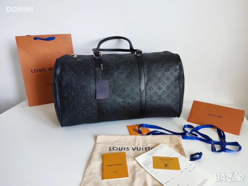 Louis Vuitton Пътна чанта, фитнес чанта, уикенд чанта, кожа, снимка 1