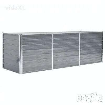 vidaXL Градинска висока леха поцинкована стомана 240x80x77 см сива(SKU:44840, снимка 1