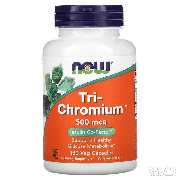 Now Foods Tri-Chromium, 500 mcg, 180 капсули, снимка 1