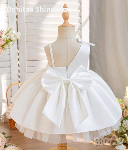 Детска официална бяла рокля