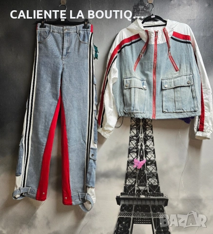 Дамски дънки с карго джобове , снимка 6 - Дънки - 54235558