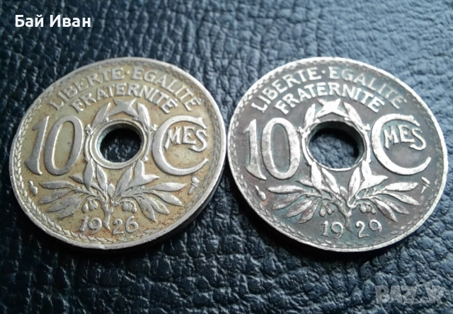Стара монета 10 сантима 1926 г. и 1929 г.Франция - топ !, снимка 3 - Нумизматика и бонистика - 42201842