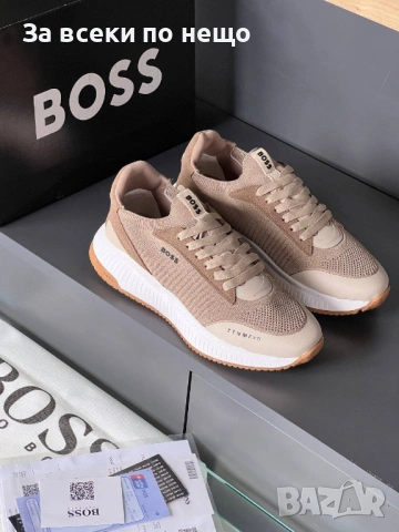 Hugo Boss Мъжки Бежови Маратонки👟Мъжки Спортни Обувки В Бежов Цвят Хуго Бос Код E1323, снимка 5 - Маратонки - 54148409
