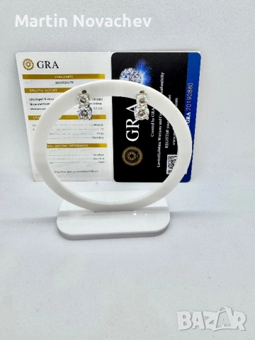 Сребърни обеци с мойсанит (Диамант) 1.5 карата, снимка 3 - Обеци - 53775865