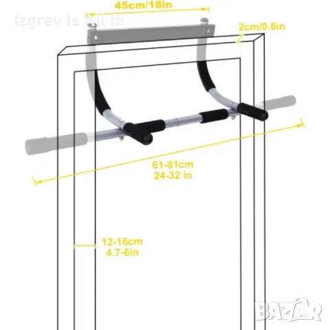 door trainer  Регулируема щанга за набирания, тренажор за набирания до 200 килограма !!!, снимка 6 - Други спортове - 49454334