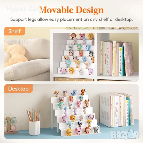 Метална етажерка, рафт за детски фигурки 6 нива стелаж за съхранение, снимка 6 - Декорация за дома - 53956038