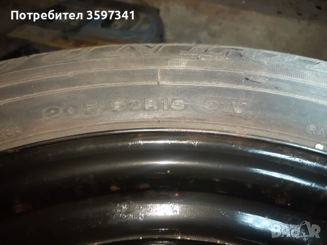 205/60/15 Резервна гума на джанта Пасат 1999, снимка 6 - Гуми и джанти - 52219402