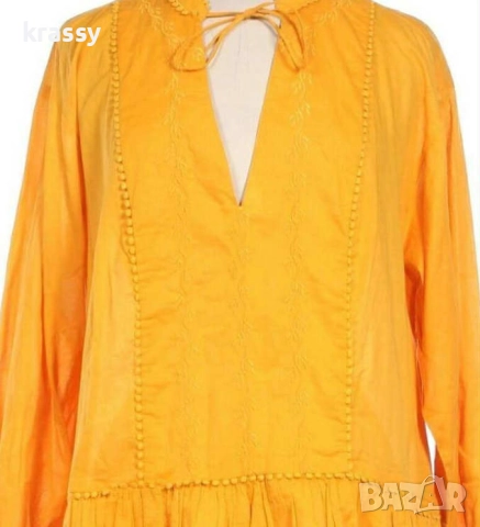 Страхотна голяма дамска туника с бродерия и къдри H&M (размер 2ХЛ), снимка 2 - Туники - 52621532