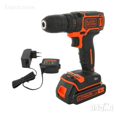 Акумулаторен винтоверт Black&Decker BDCDC18 със два акумулатора, снимка 1 - Винтоверти - 47067719