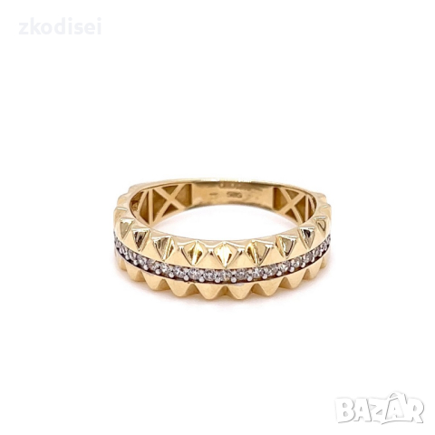 Златен дамски пръстен 2,96гр. размер:57 14кр. проба:585 модел:23086-1, снимка 1 - Пръстени - 44970472