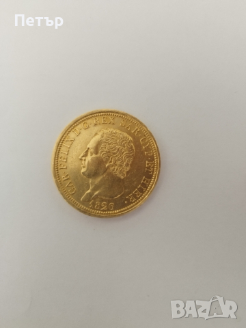 80 лири 1826 година,кралство Сардиния, злато 25.80 гр., проба 900/1000 (21.60 карата)