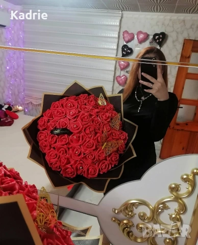 вечен букет от 50 рози 