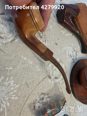 Лули ретро със стойка и кожен калъф за пури, снимка 9 - Антикварни и старинни предмети - 52987665