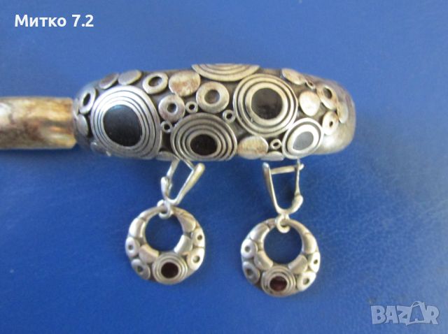 сребърна гривна и обеци, снимка 3 - Бижутерийни комплекти - 45356449