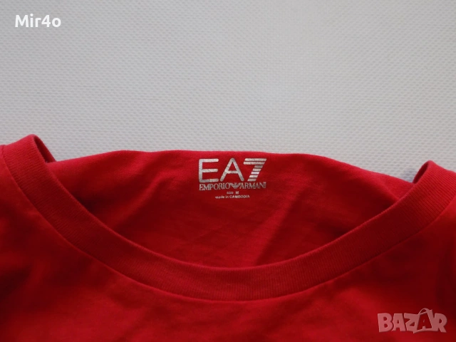 тениска emporio armani фанела потник риза блуза горнище суичър худи елек мъжка оригинал червена M, снимка 4 - Тениски - 46281385